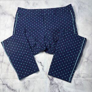 Old Navy Polka Dot Pixie Dress Pants Womens Size 10 Blue Slim Ankle H44